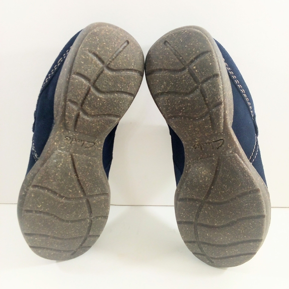 Clarks Women 8 Wide Suede Blue Clogs - Picture 7 of 8